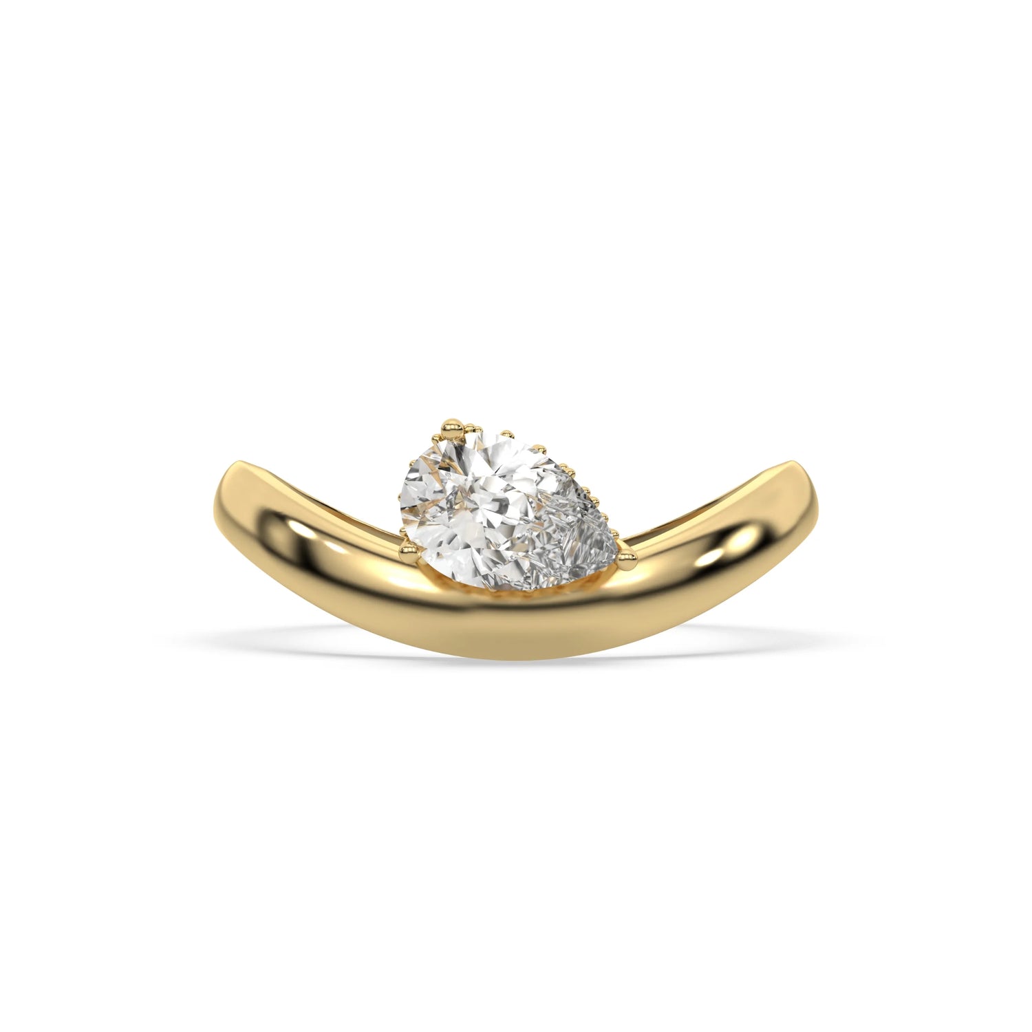 Pear Lab Grown Diamond Curve Ring