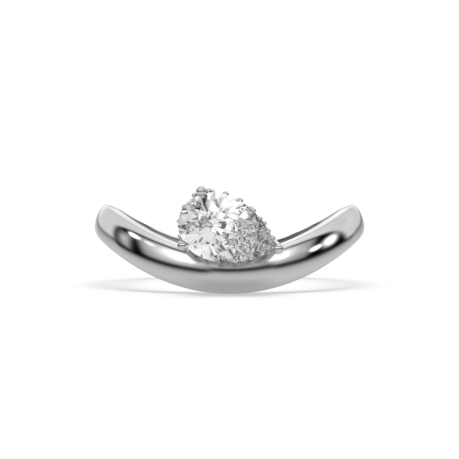 Pear Lab Grown Diamond Curve Ring