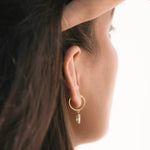 Pear Diamond Gold Earring 
