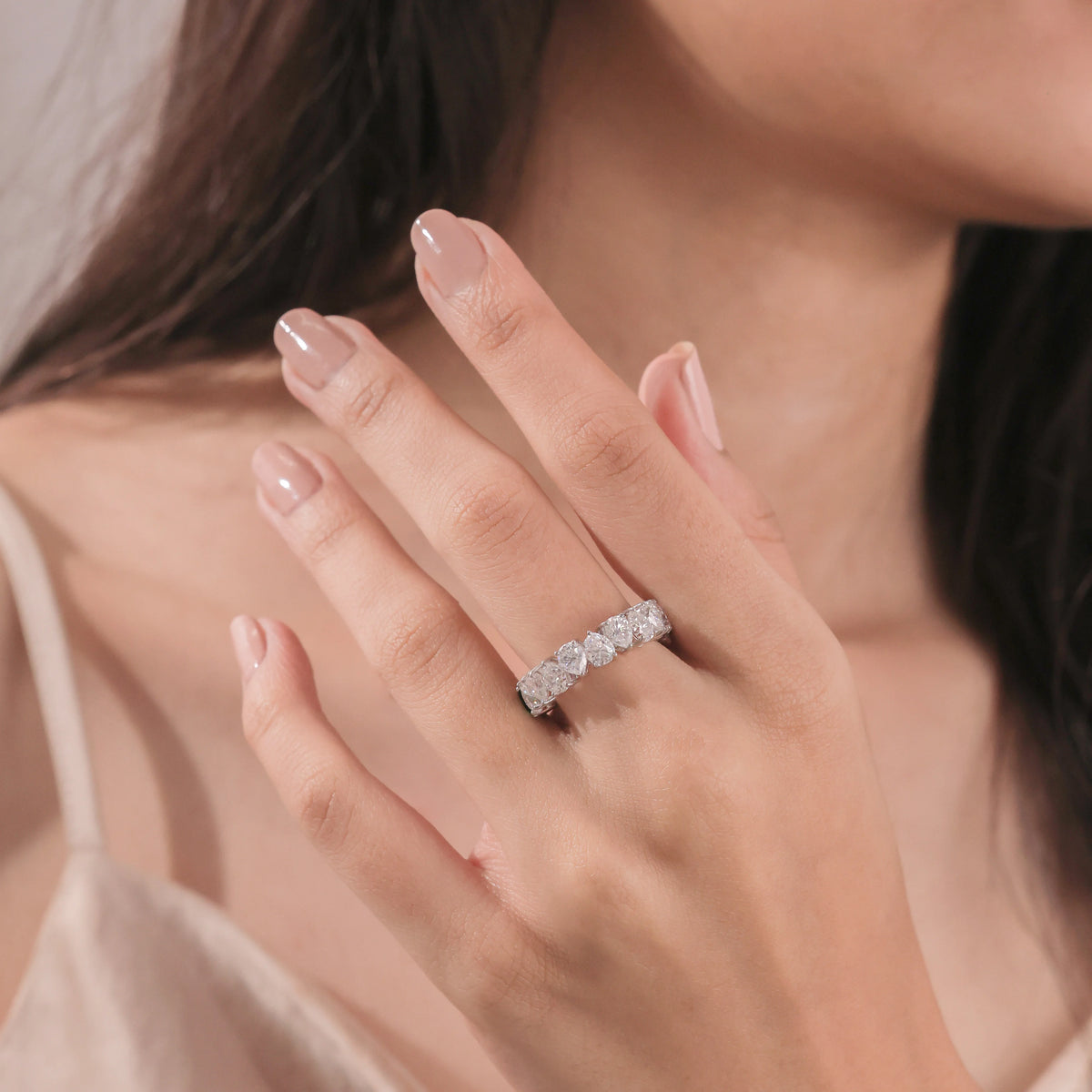 Pear Cut Diamond Eternity Ring