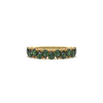 18K Yellow Gold Pear Emerald Gemstone Eternity Ring 