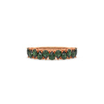 18K Rose Gold Pear Emerald Gemstone Eternity Ring 