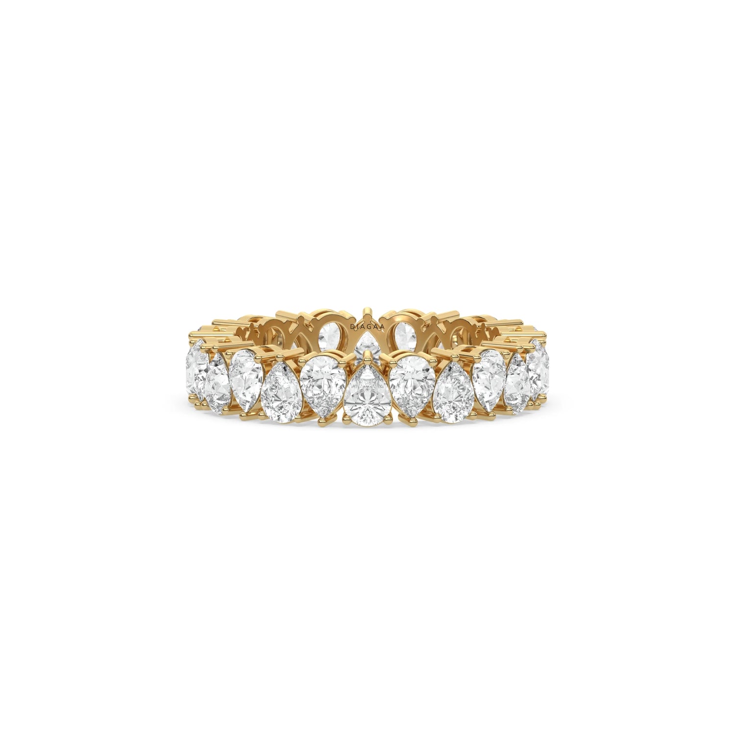 18K Yellow Gold Pear Diamond Eternity Ring