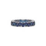 18K White Gold Pear Sapphire Gemstone Full Eternity Ring