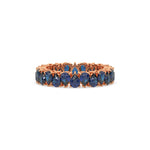 18K Rose Gold Pear Sapphire Gemstone Eternity Ring