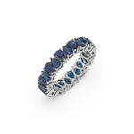 14K Pear Sapphire Gemstone Full Eternity Ring