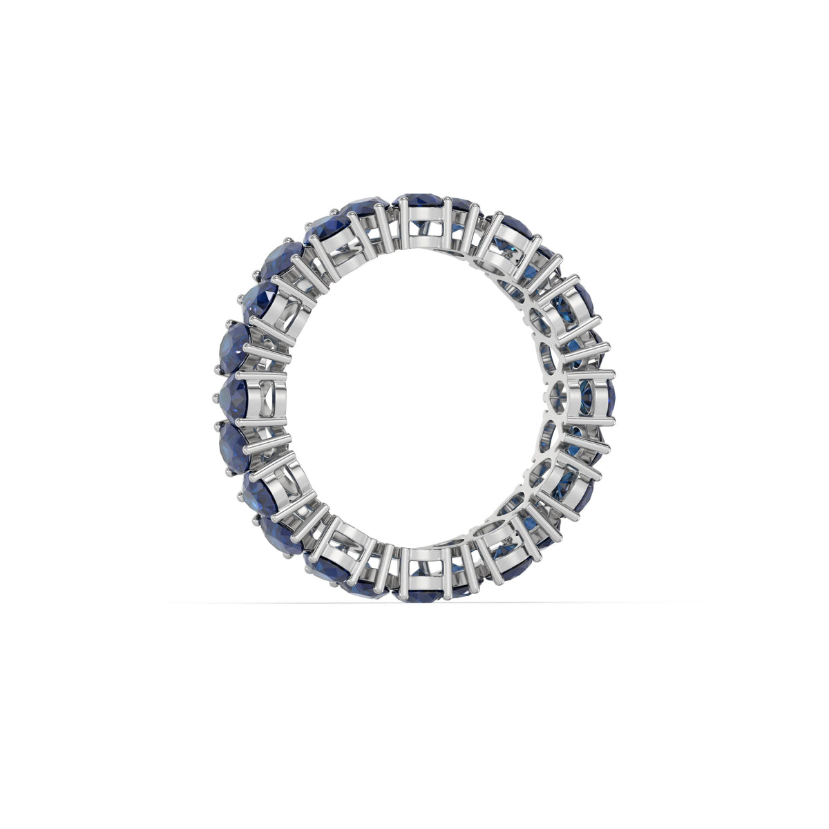 10K White Gold Pear Gemstone Eternity Ring