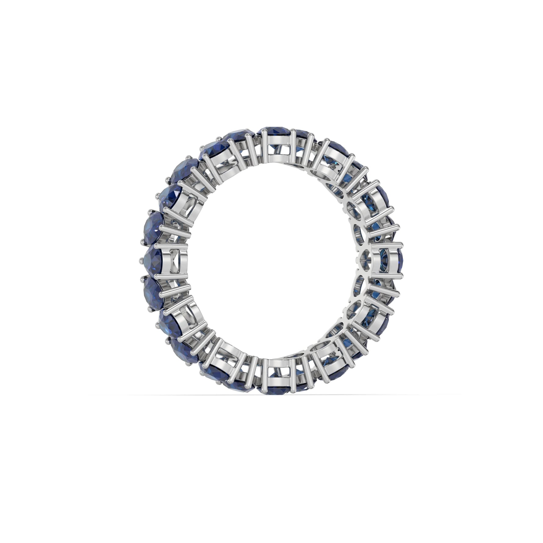10K White Gold Pear Gemstone Eternity Ring