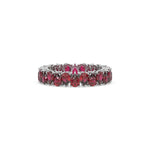 18K White Gold Pear Ruby Gemstone Eternity Ring