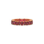 18K Rose Gold Pear Ruby Gemstone Eternity Ring