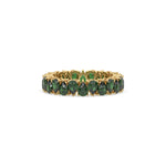 18K Yellow Gold Pear Cut Emerald Gemstone Eternity Ring