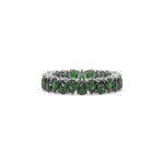 18K White Gold Pear Emerald Gemstone Full Eternity Ring