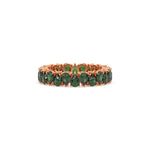18K Rose Gold Pear Emerald Gemstone Eternity Ring