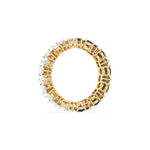 10K Pear Diamond and Sapphire Gemstone Eternity Ring