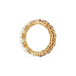 14K Yellow Gold Pear Diamond and Ruby Gemstone Eternity Ring