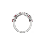 14K Pear Ruby Gemstone and Diamond Eternity Ring 