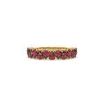 14K Yellow Gold Pear Ruby Gemstone Eternity Ring 