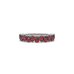 14K White Gold Pear Ruby Gemstone Eternity Ring 