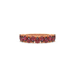 14K Rose Gold Pear Ruby Gemstone Eternity Ring 