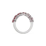 14K White Gold Pear Ruby Gemstone Eternity Ring 