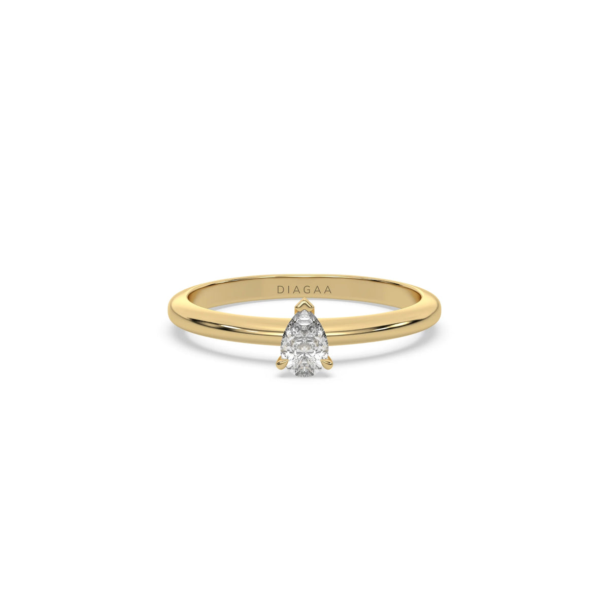 Lab Diamond Pear Shaped Solitaire Ring