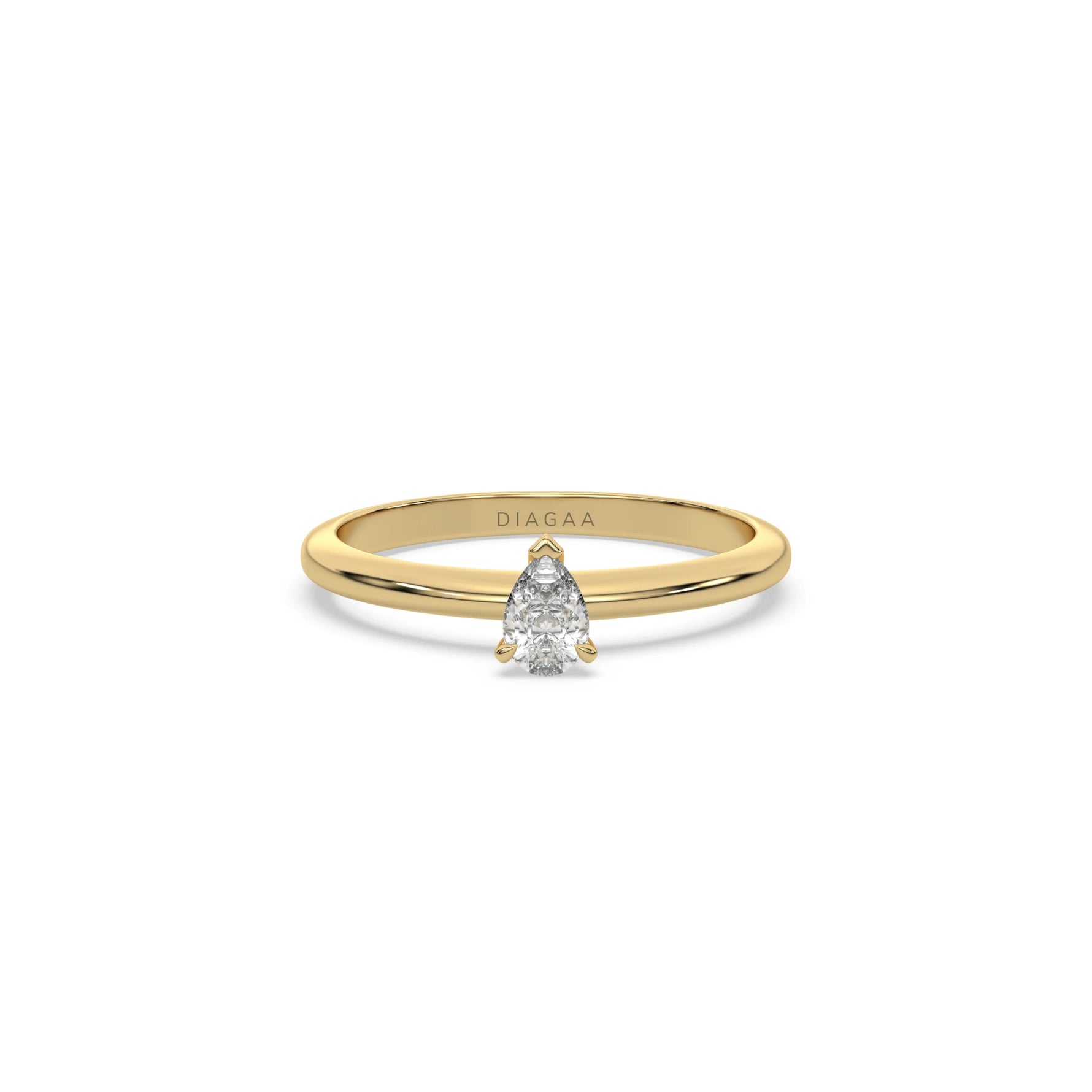 Lab Diamond Pear Shaped Solitaire Ring