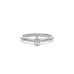 Natural Diamond Pear Shaped Solitaire Engagement Ring