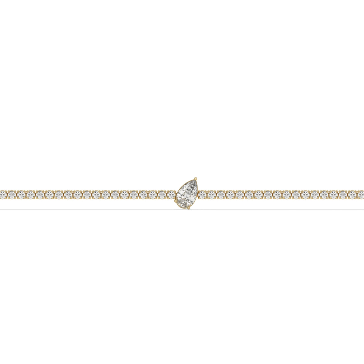 14K Yellow Gold Pear Cut Diamond
Tennis Bracelet