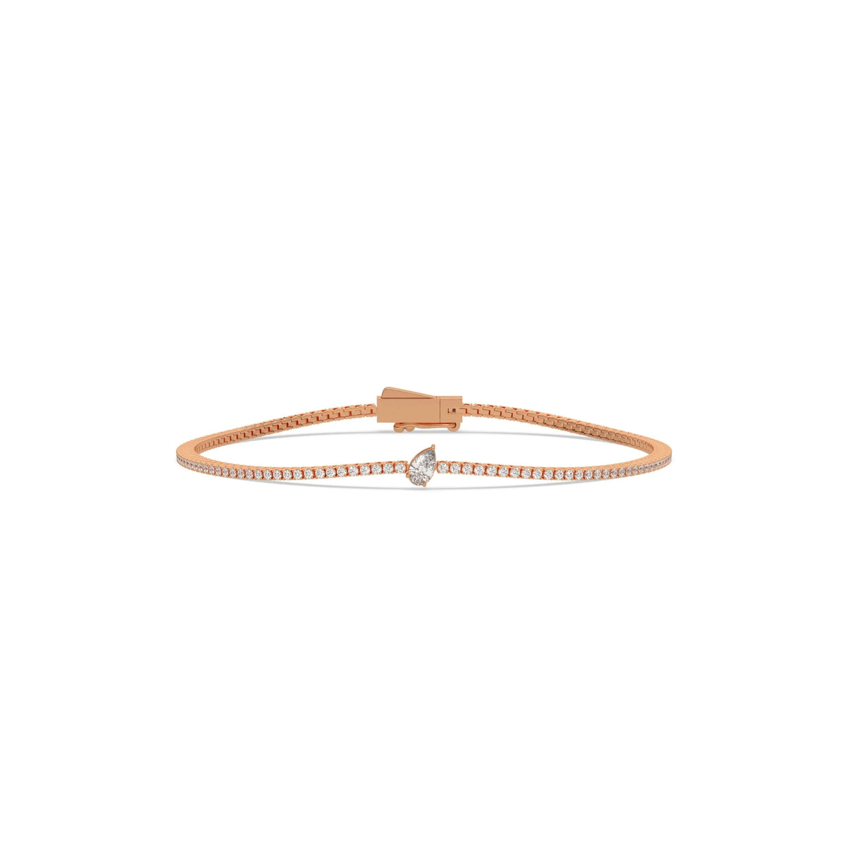 Pear and Round Lab Diamond Tennis Bracelet, 1.30 CT