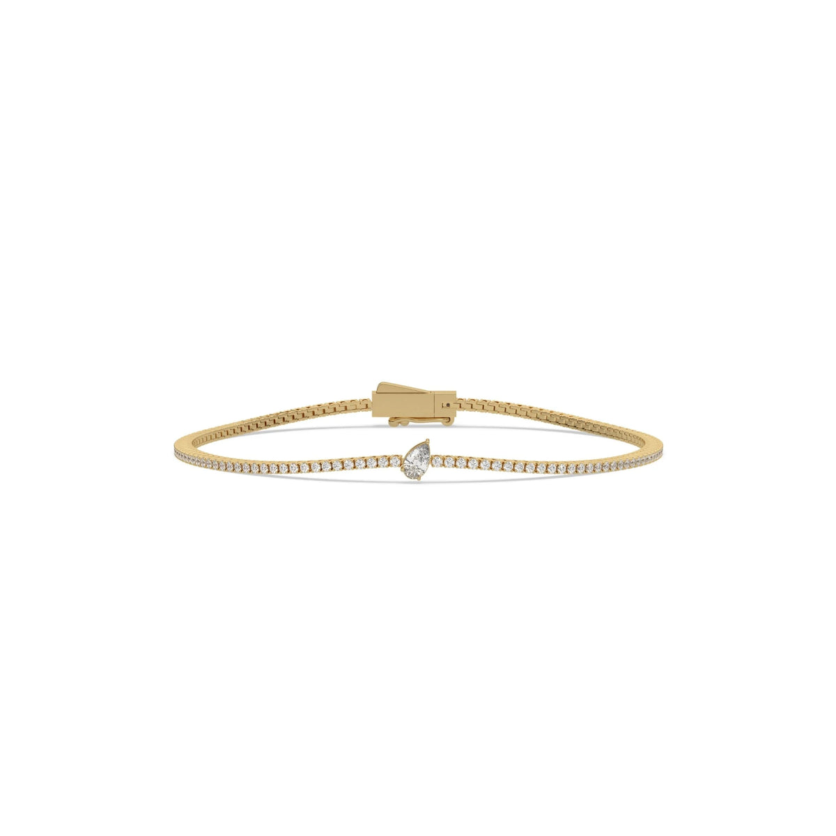 Pear and Round Lab Diamond Tennis Bracelet, 1.30 CT