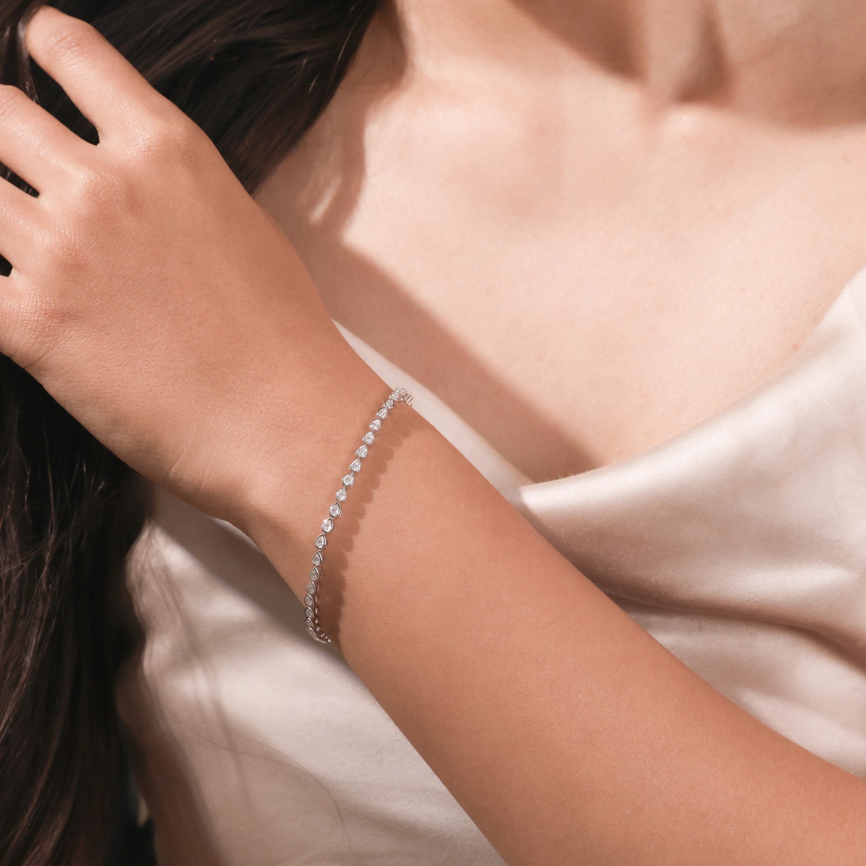 Pear Diamond Tennis Bracelet 