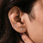 Pear Cluster Diamond Stud Earring