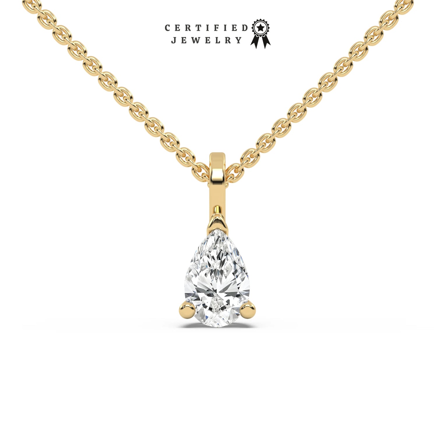 1 CT Pear Diamond Solitaire Necklace