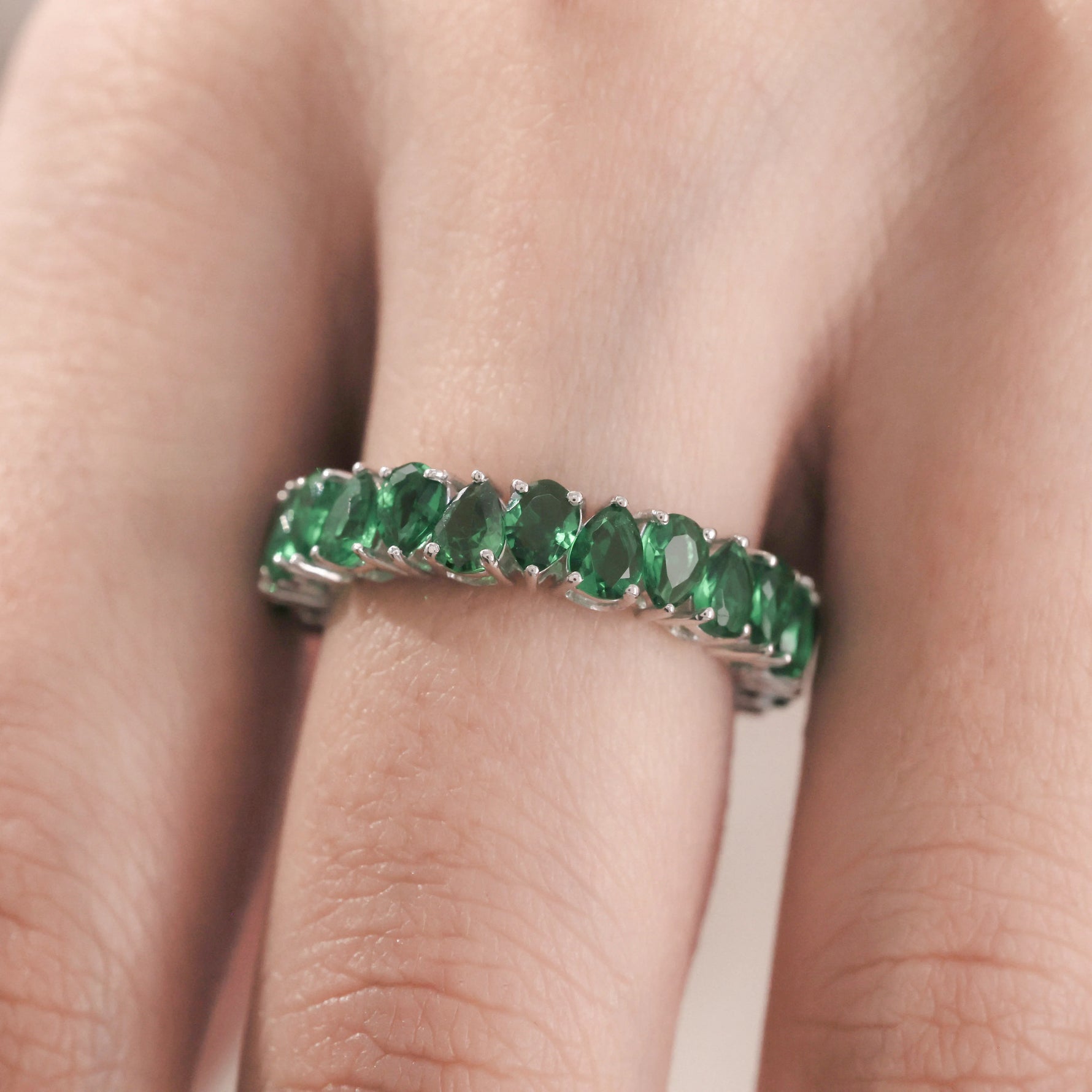 Emerald Gemstone Women Full Eternity Ring