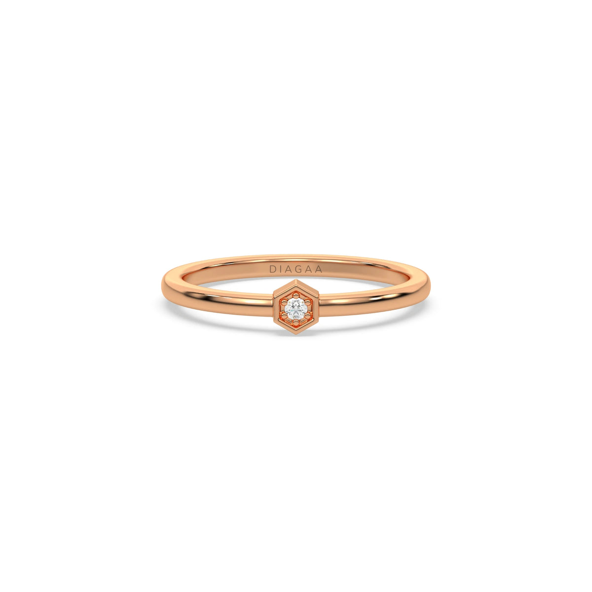 Women Diamond Ring, Small Diamond Ring, Stackable Ring, One Diamond Ring, Affordable Promise Ring, Dainty Ring, Minimal Engagement Ring