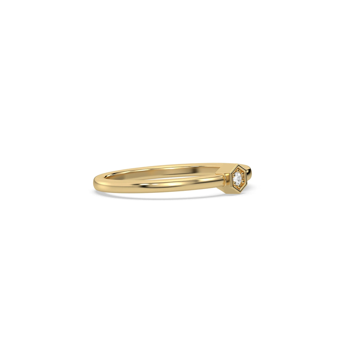 14K Yellow Gold Small Engagement Ring