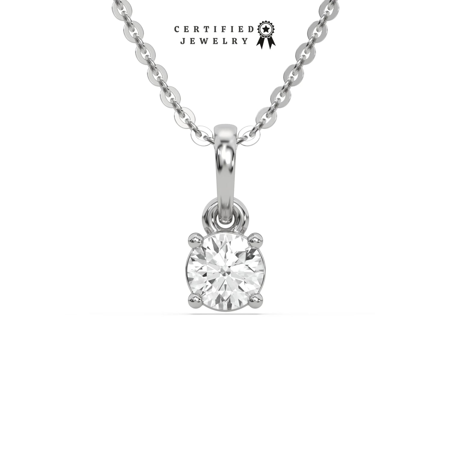 1 CT Men Natural Diamond Round Solitaire Necklace