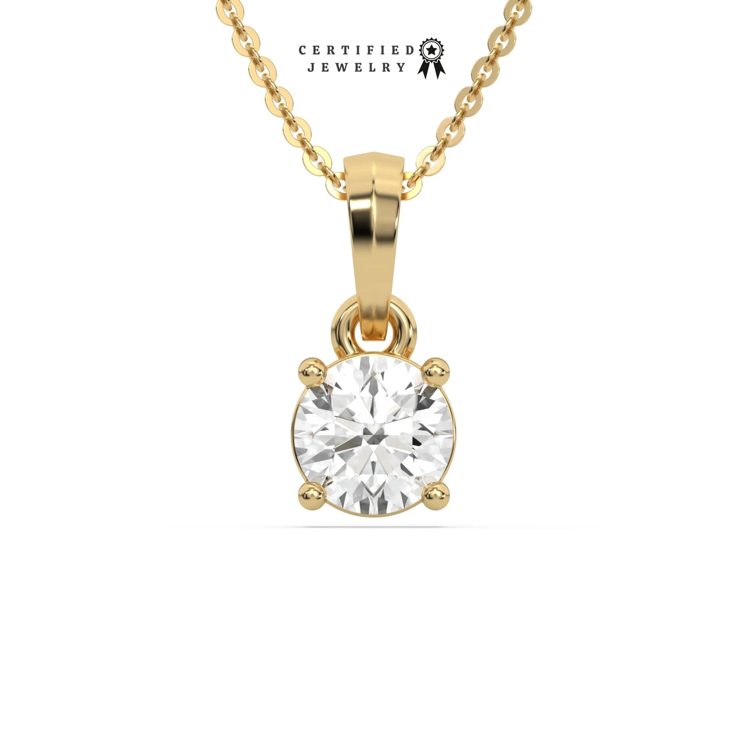 3 CT Men Lab Diamond Round Solitaire Necklace