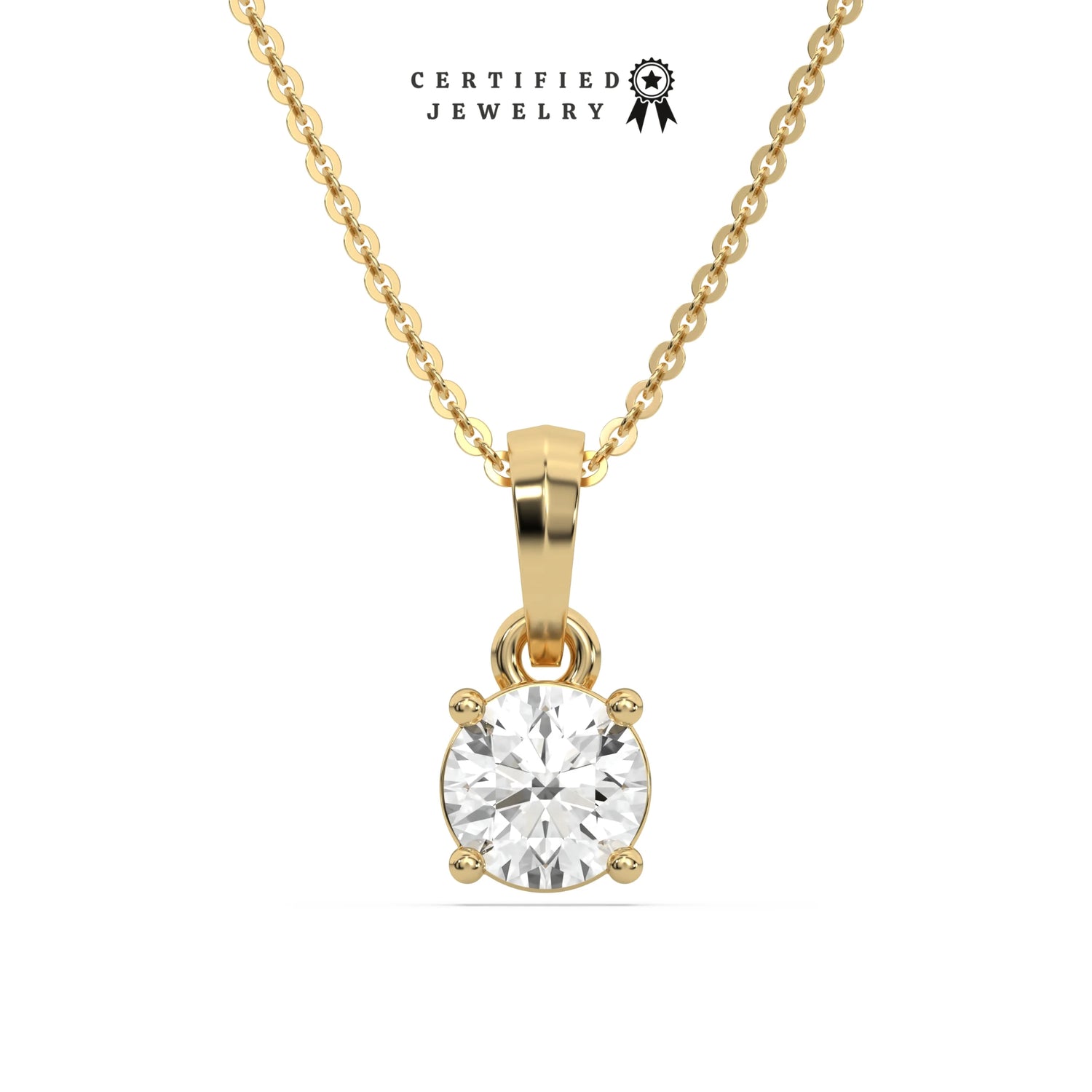 3 CT Lab Diamond Round Solitaire Necklace