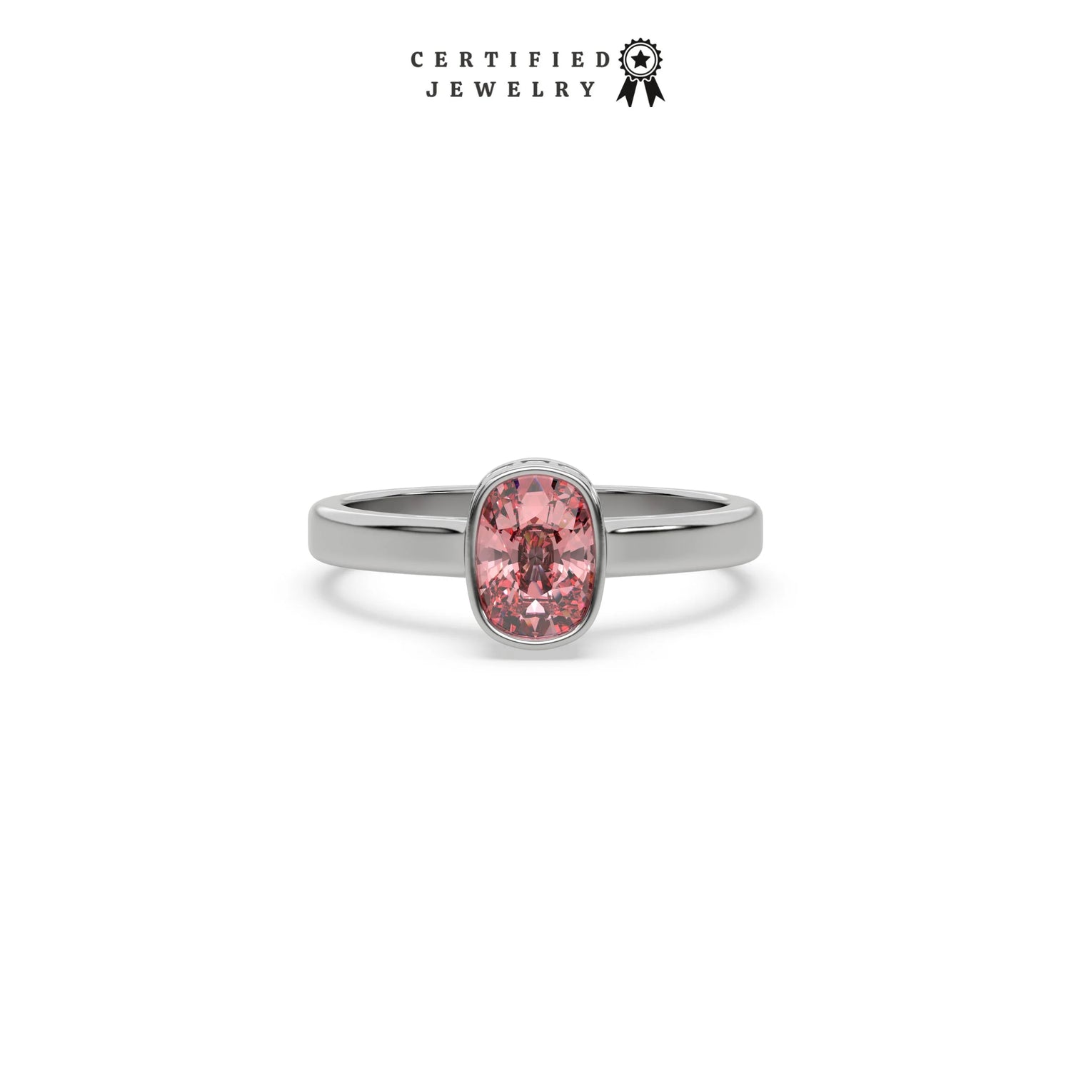 3 CT Fancy Pink Diamond Cushion Hidden Halo Engagement Ring