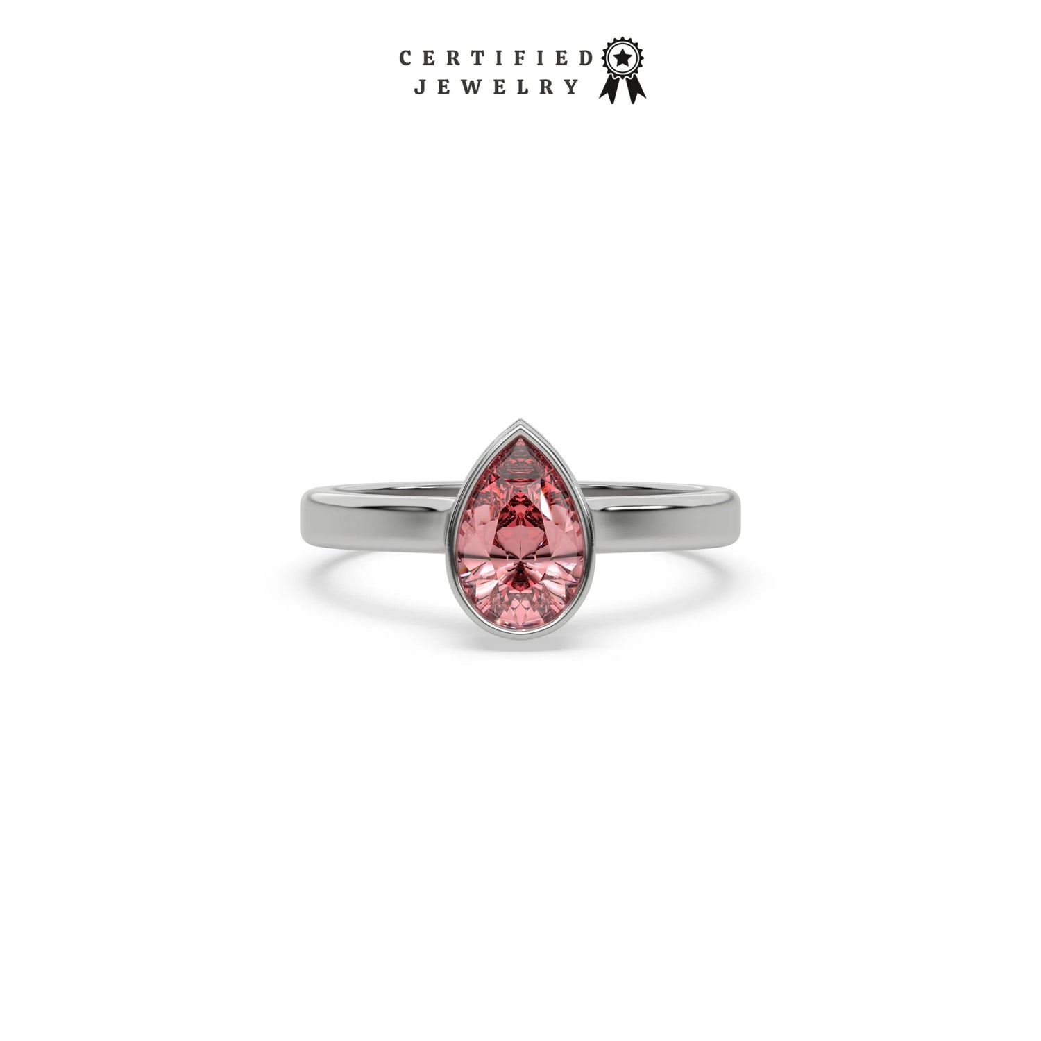 3 CT Fancy Pink Diamond Pear Hidden Halo Engagement Ring