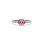 18K White Gold Fancy Pink Round Diamond Engagement Ring