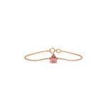 14K Rose Gold Fancy Pink Pear Solitaire Diamond Bracelet 