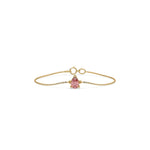 14K Yellow Gold Fancy Pink Pear Solitaire Diamond Bracelet 