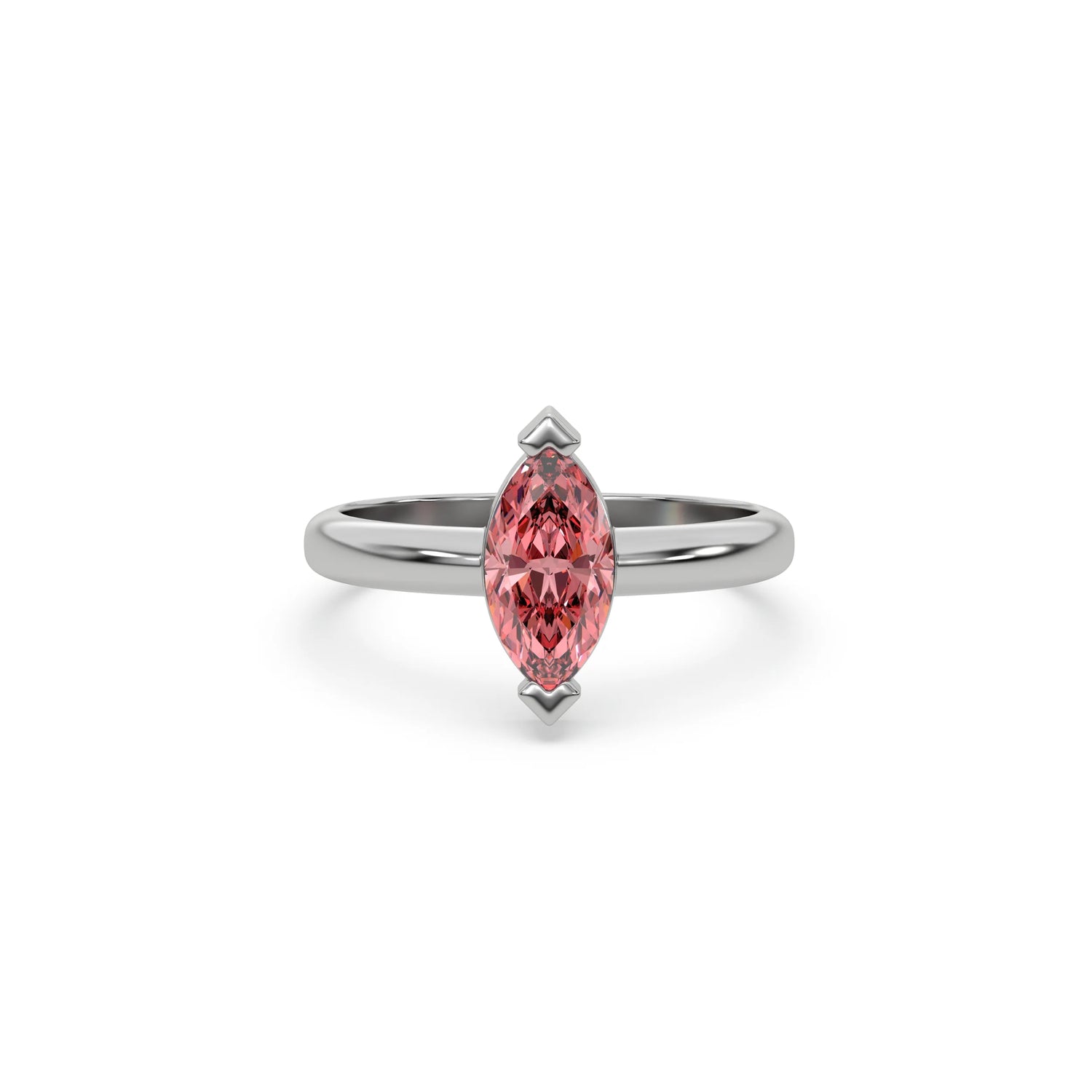 Fancy Pink Diamond Marquise Solitaire Ring