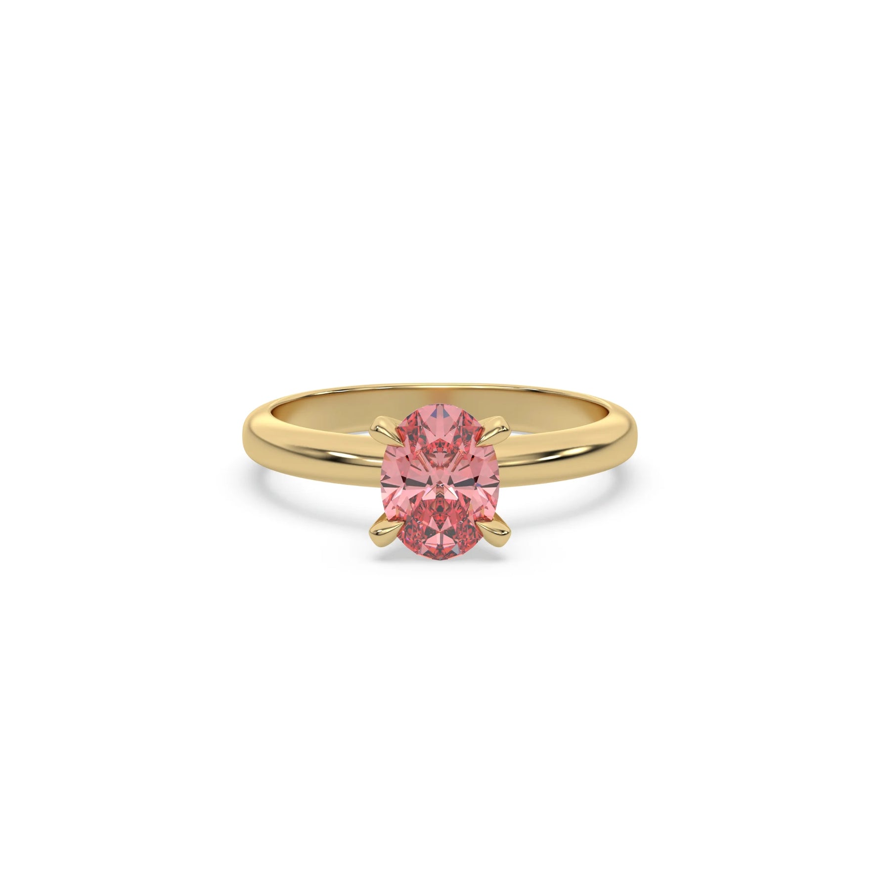 Pink Diamond Ring, Oval Cut Diamond Solitaire Ring, Diamond Engagement Ring, Simple Diamond Ring, Oval Wedding Ring, Promise Ring