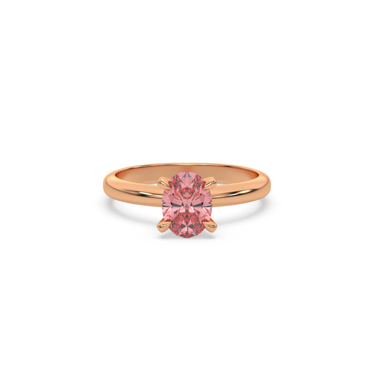 Pink Diamond Ring, Oval Cut Diamond Solitaire Ring, Diamond Engagement Ring, Simple Diamond Ring, Oval Wedding Ring, Promise Ring