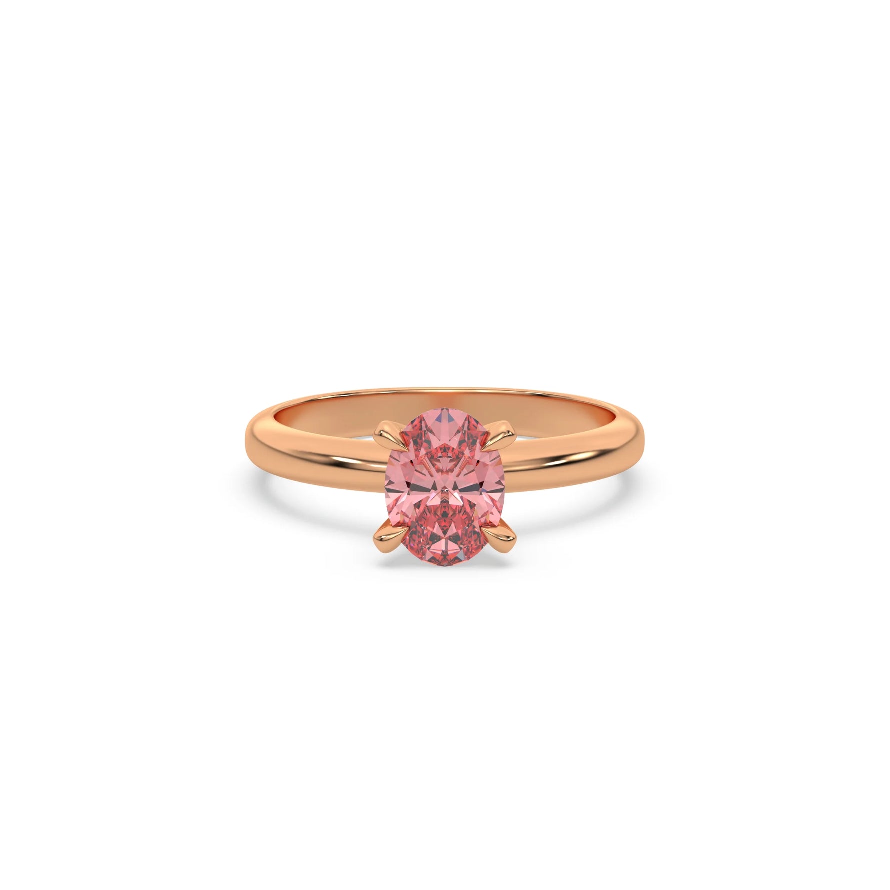 Pink Diamond Ring, Oval Cut Diamond Solitaire Ring, Diamond Engagement Ring, Simple Diamond Ring, Oval Wedding Ring, Promise Ring