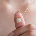Round Cut Diamond Cluster Nceklace
