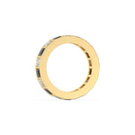 10K Yellow Gold Black And White Princess Diamond Eternity Ring